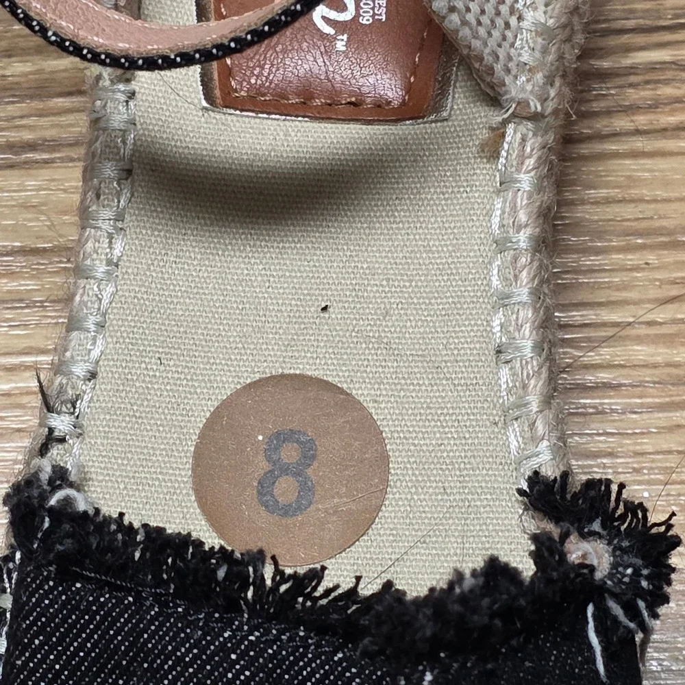 Jellypop‎ Espadrille Wedge Sandals Women's Size 8M Ankle Strap Denim